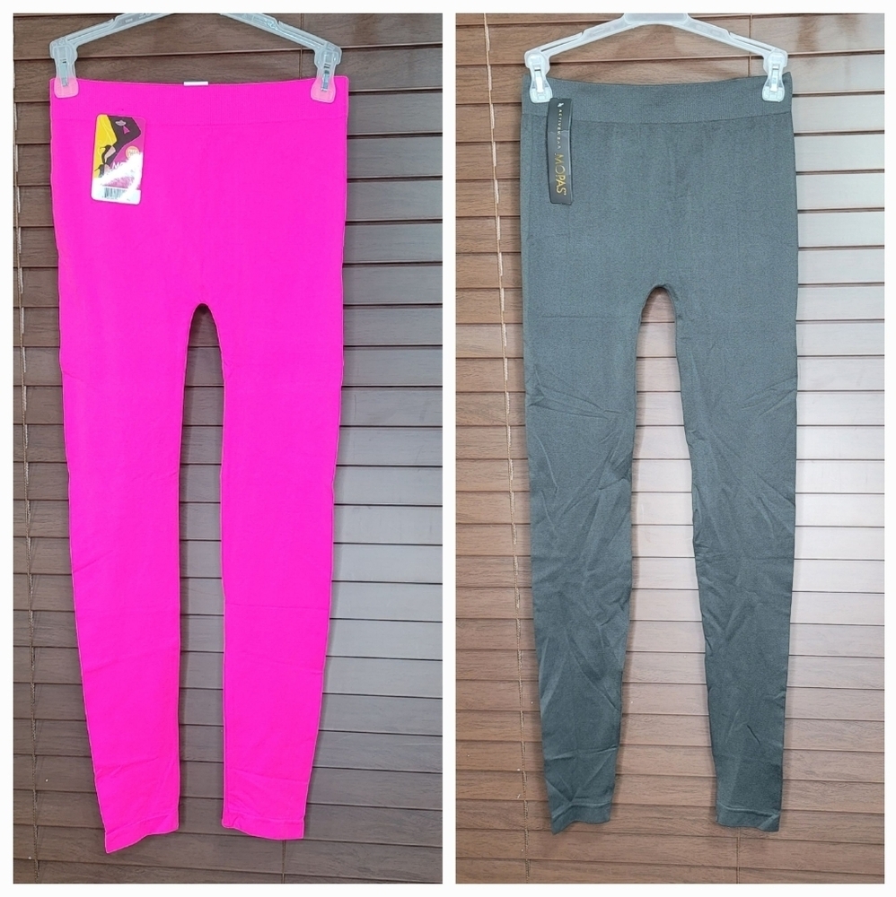 NWT Mopas Tights Bundle of Hot Pink & Dark Gray Women's One Size Fits All